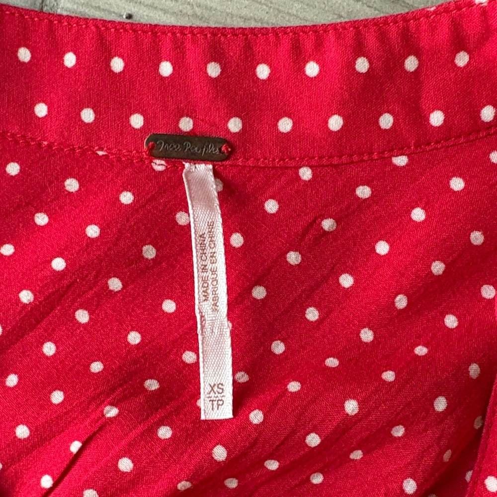 Free People Coral Polka Dot Mini Dress - Picture 2 of 4